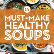 Soup recipes in a collage.