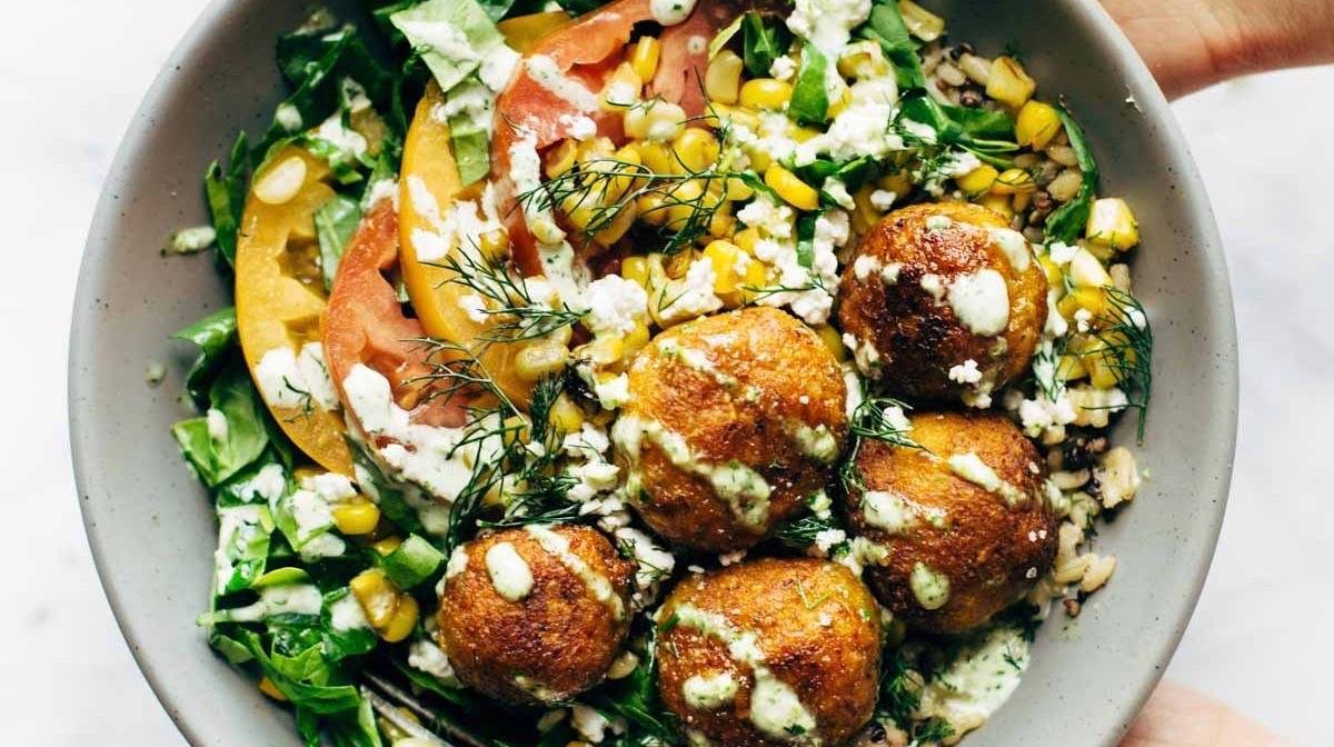 Summer Bliss bowls in a bowl with a fork.