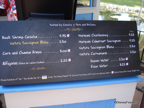Santiago Chile Menu
