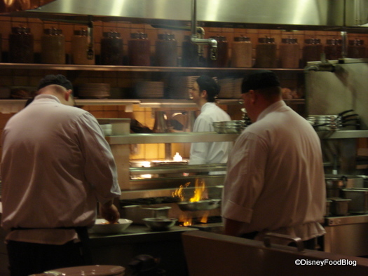 The kitchen staff yells Opa! when the saganaki flame goes up