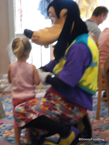 Goofy Visits With a Little Guest