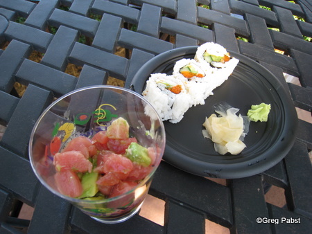 california sushi roll and tuna sensation