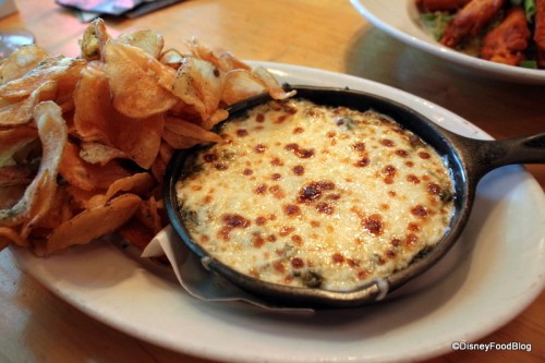 House of Blues Creamy Spinach Dip with housemade chips
