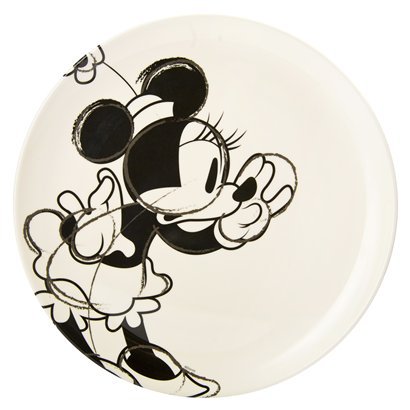 black and white minnie dinner plate