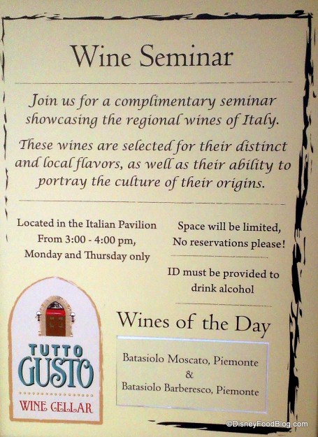 Tutto Gusto Wine Seminar Info