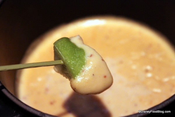 Apple in Sharp Cheddar Beer Fondue