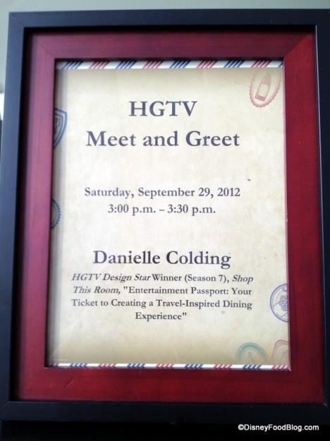 HGTV Meet and Greet Sign Festival Center