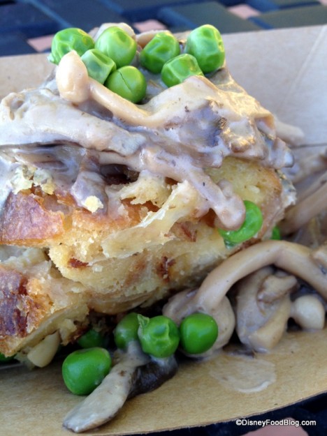 Savory Bread Pudding with Spring Peas and Wild Mushroom Ragout 2