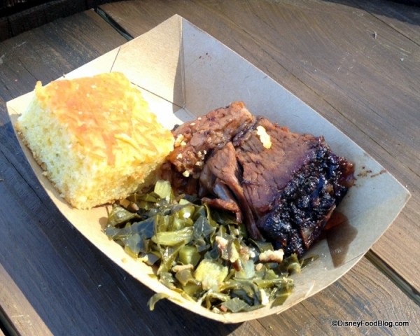Smoked Beef Brisket with Collard Greens and Jalapeño Corn Bread