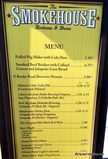 Smokehouse Menu