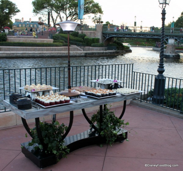 One of several dessert tables weighed down with goodies for us!