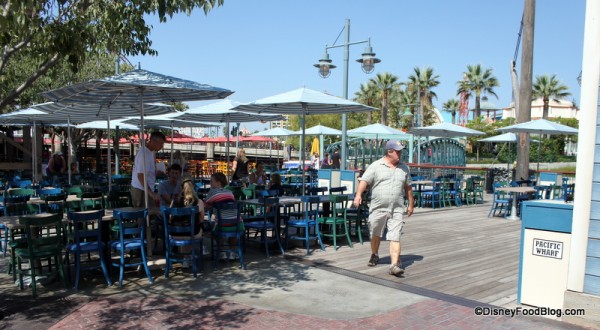 Outdoor Seating is shared with several other restaurants Pacific Wharf Cafe