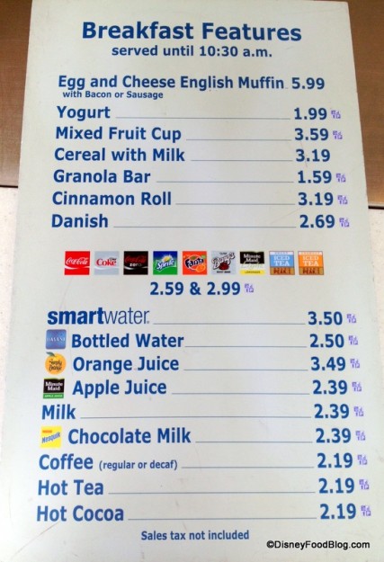 fairfax fare breakfast menu