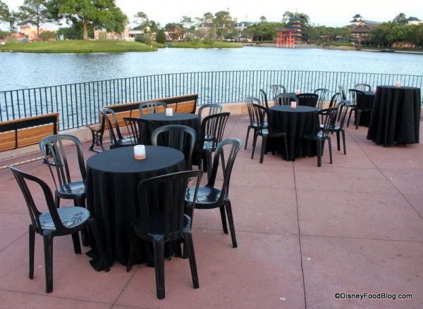 Seating for Snack Attack as the Sun Sets