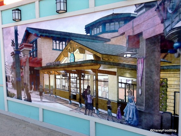 Artwork on construction walls for Starbucks