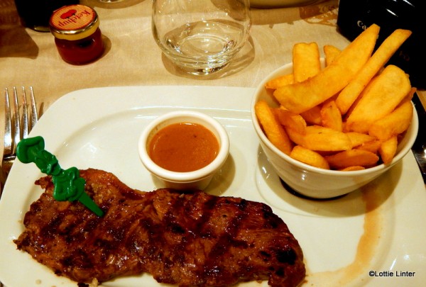 Grilled Sirloin steak, slightly too chewy