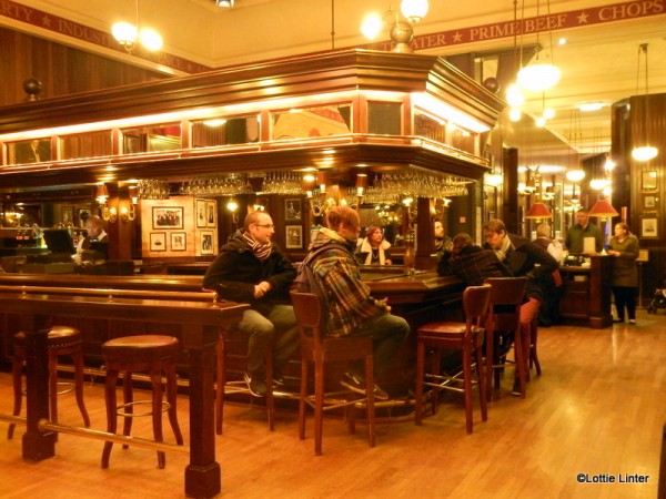 The spacious bar area