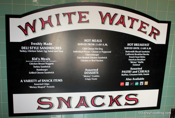 Menu Board -- Click to Enlarge