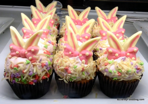 White Chocolate Raspberry Cupcakes in Starring Rolls Bakery Case