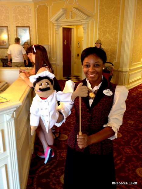 A Cast Member Entertains Eager Diners