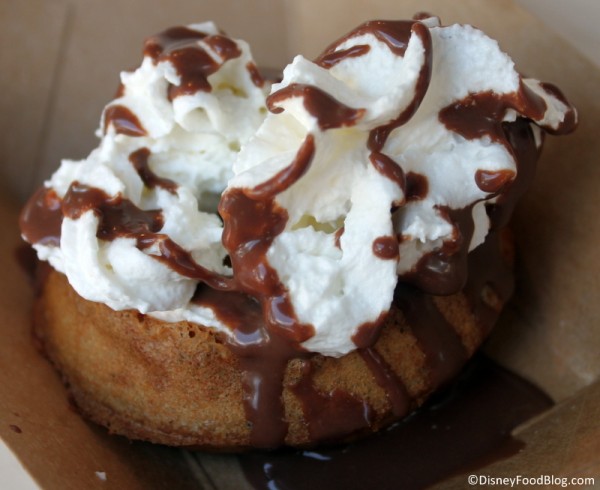 Belgian Waffle with Warm Chocolate Ganache and Whipped Cream