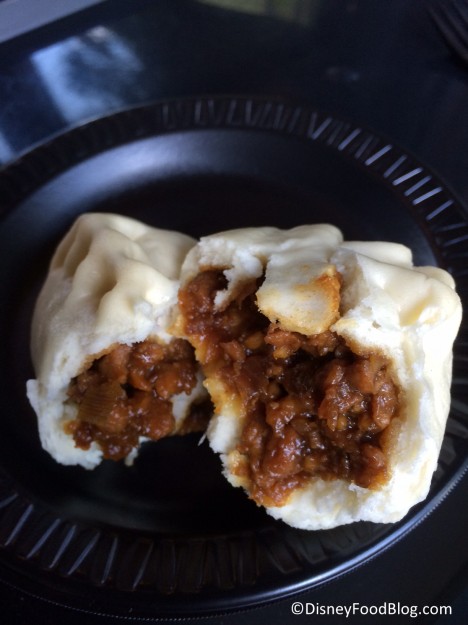 Teriyaki gyoza bun cross section