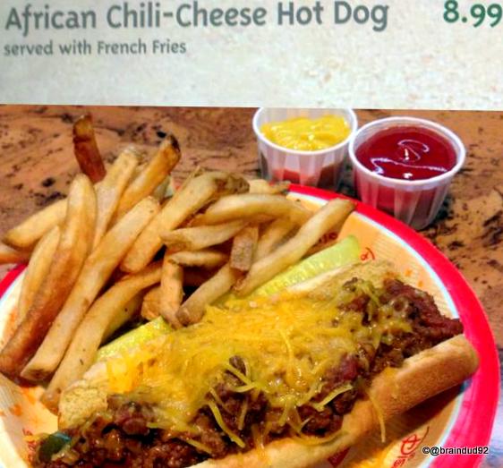 African Chili Cheese Dog