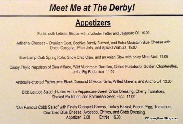 Appetizer Menu