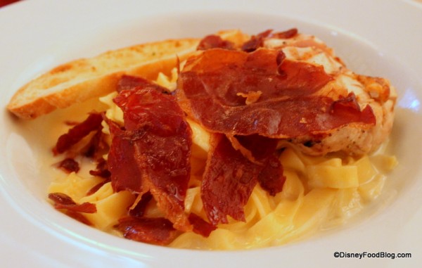 "The Original" Fettuccine Alfredo topped with Prosciutto Brittle