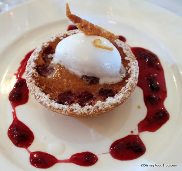 Cherry Clafoutis with Lemon Sorbet