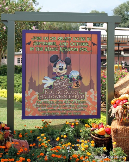 Mickey's Not-So-Scary Halloween Party sign