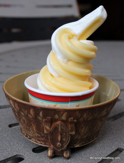 Pineapple and Vanilla Swirl Dole Whip in Tiki Bowl