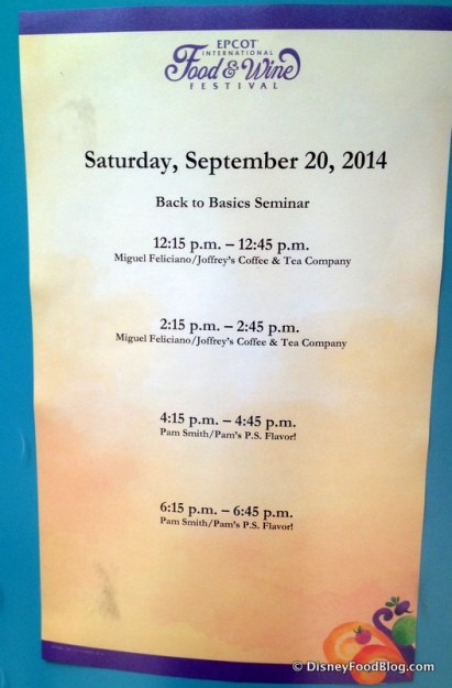 Back to Basics Schedule