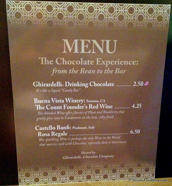 From Bean to Bar  Menu