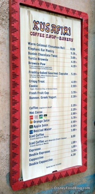 Kusafiri Bakery menu