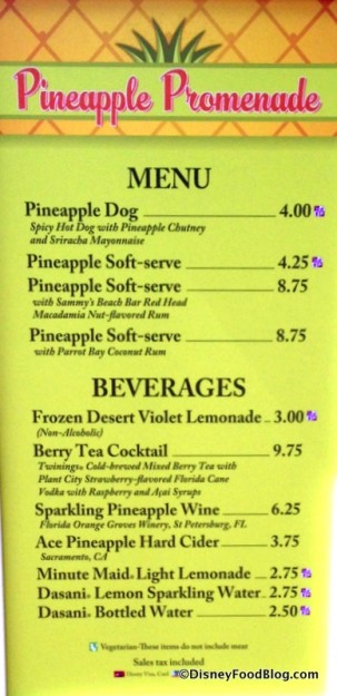 Pineapple Promenade menu flower and garden festival 2015-001