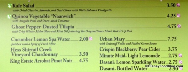 Urban Farm Eats menu