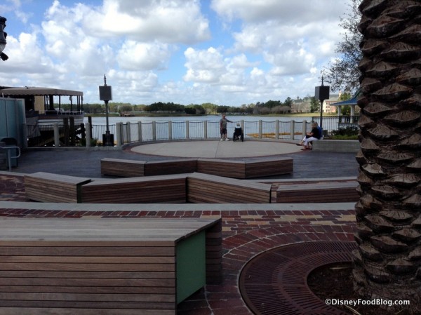 Seating area beside The Boathouse