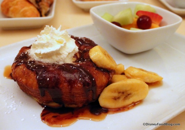 Croissant Doughnut and fresh fruit
