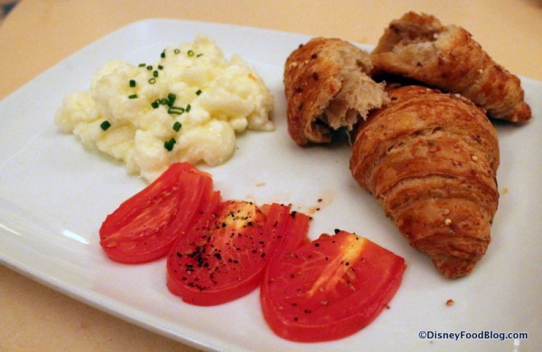 Scrambled Egg White, Roasted Plum Tomatoes and Multigrain Croissant