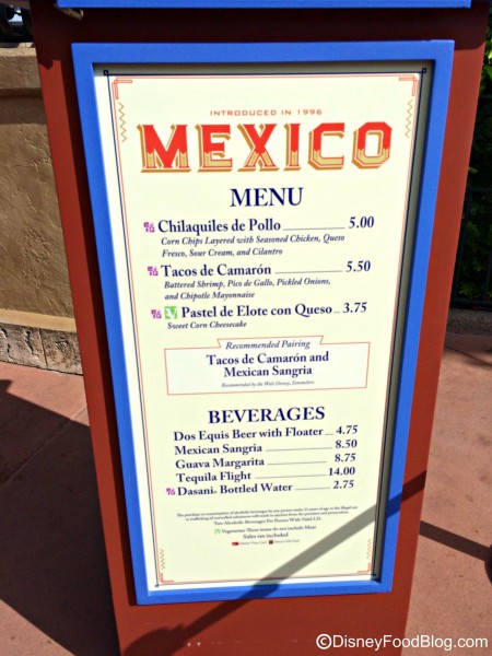 2015 Mexico Menu