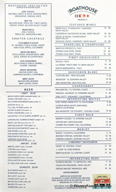 Bar Menu -- Back -- Click to Enlarge