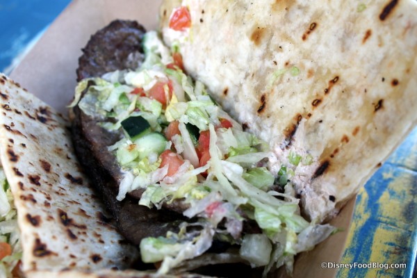 Toppings in Ground Beef Kabob Flatbread