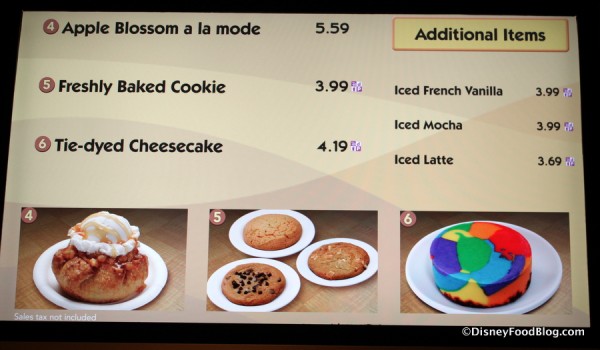 Dessert Menu -- Click to Enlarge