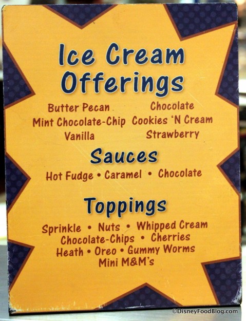 Ice Cream Offerings