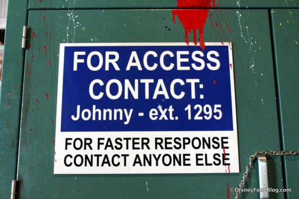 Contact Johnny sign