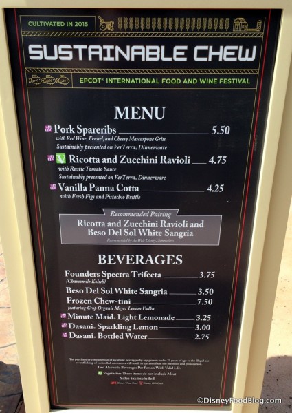 2015 Sustainable Chew Menu