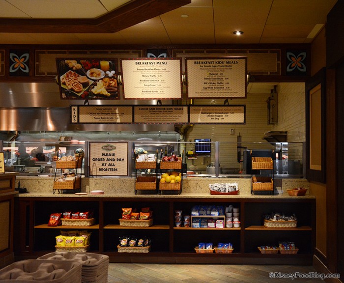 Snack offerings and kitchen