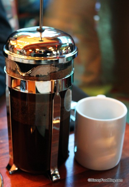 French Press Coffee at Kona Cafe