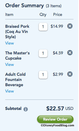 Screenshot: Order Summary